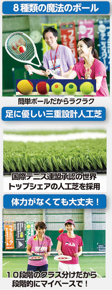 ファミリアテニススクール入会10大特典｜初心者応援キャンペーン実施中